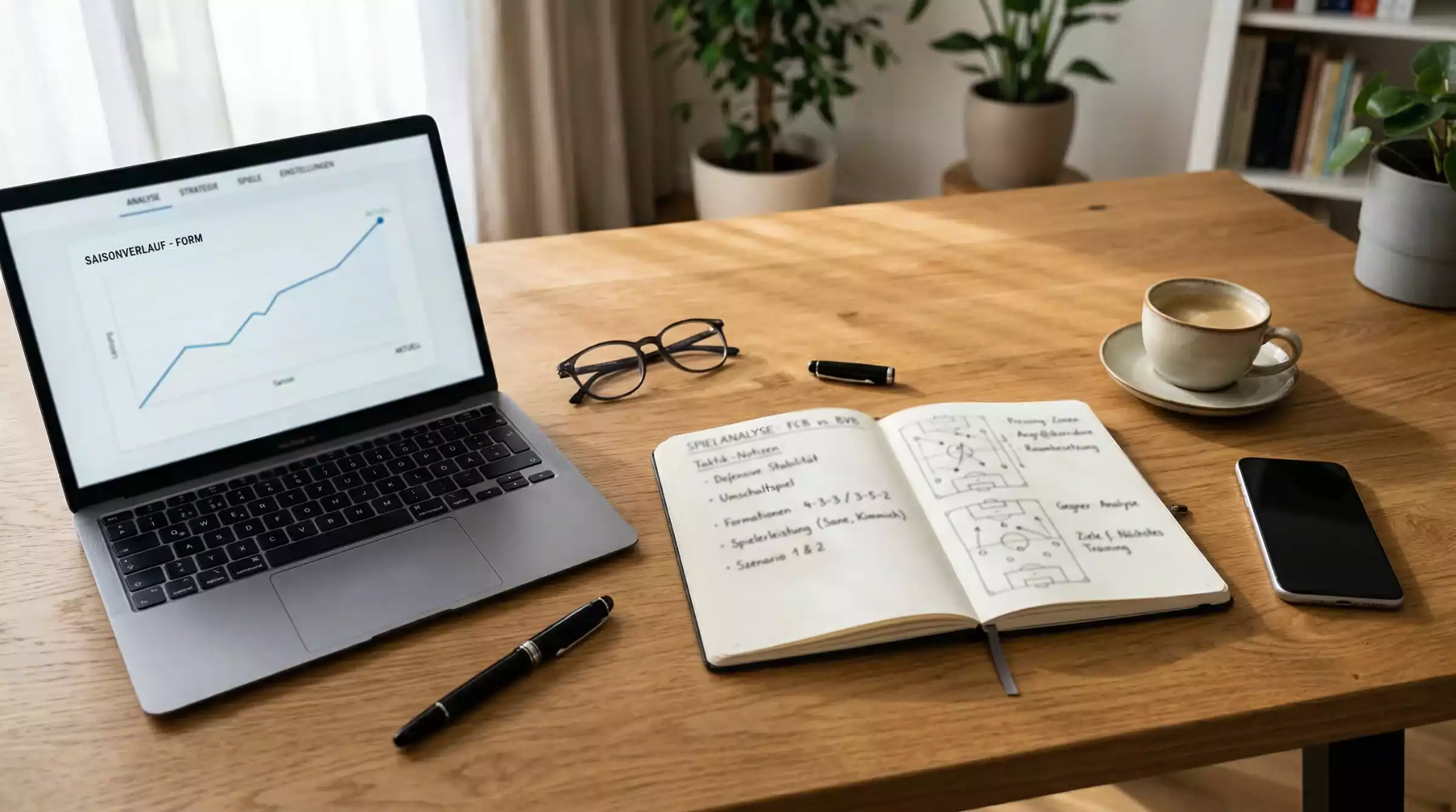 Sportwetten-Analyse mit Notizen und strategischer Planung