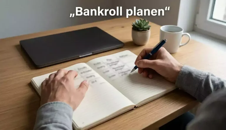 Person plant Wetteinsätze mit Notizblock und Stift an einem ordentlichen Schreibtisch