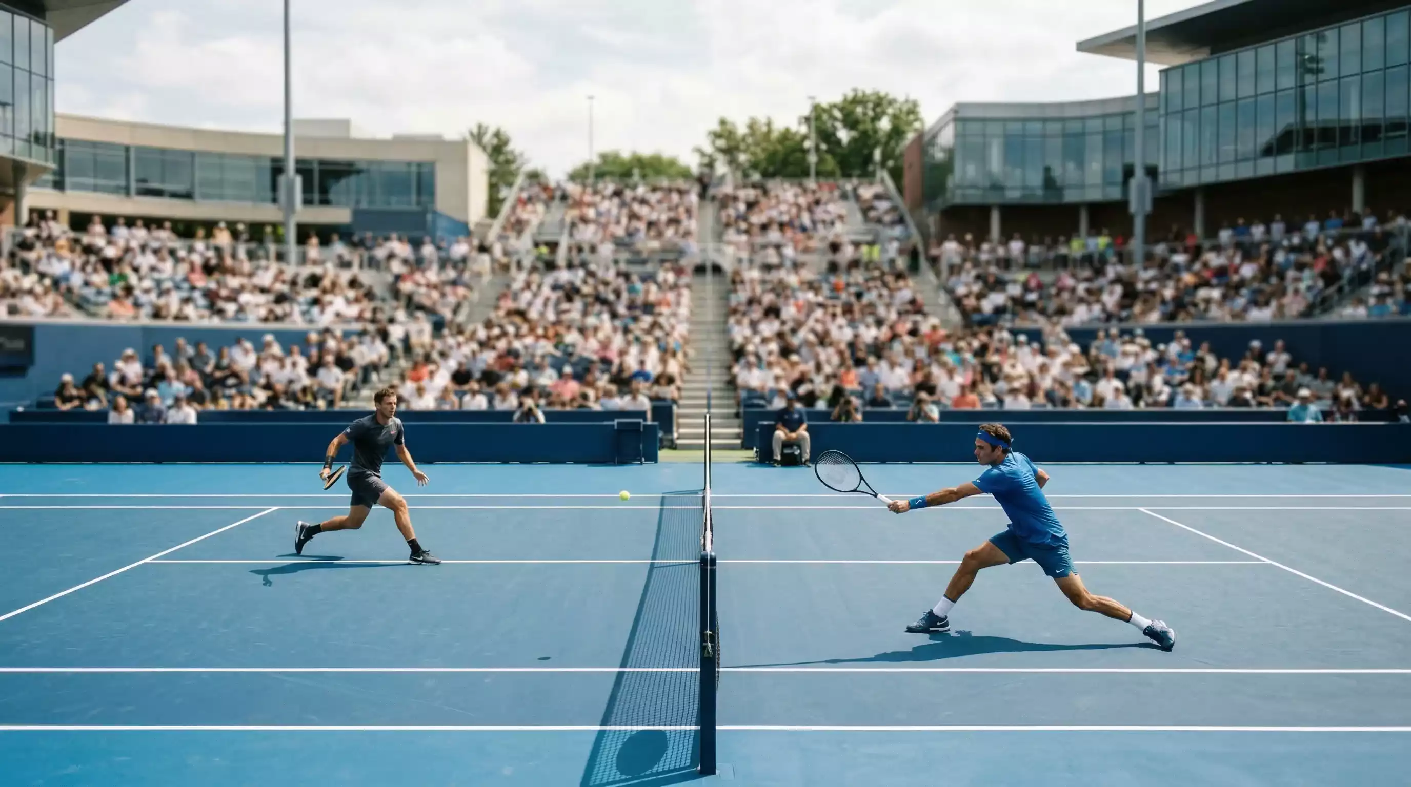 Tennis Match mit Echtzeit-Quotenanalyse auf Hartplatz