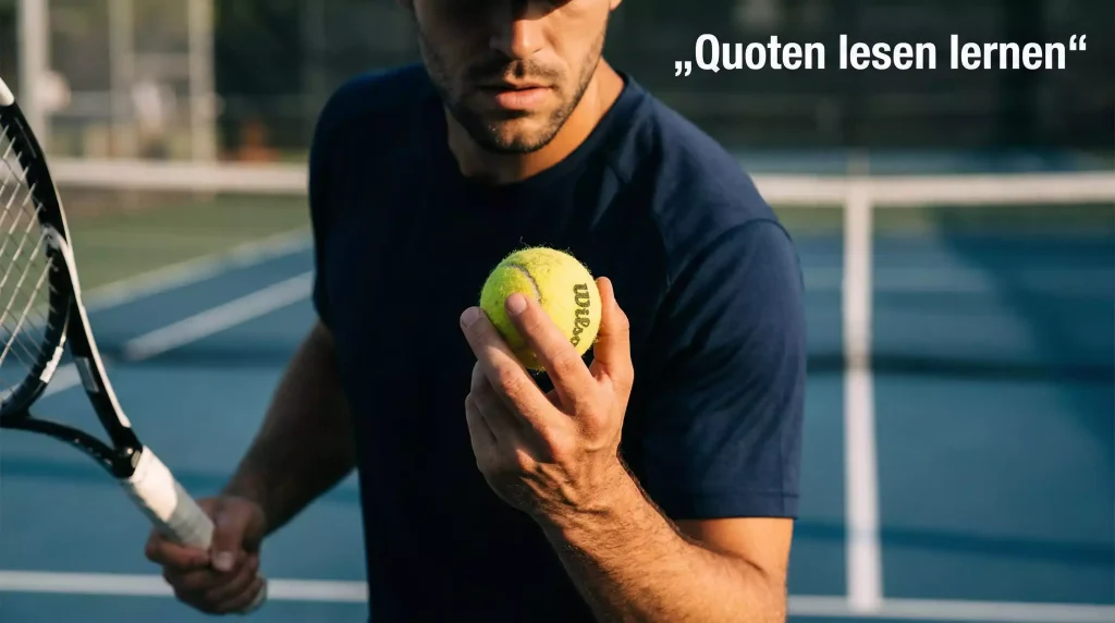 Tennis Quoten verstehen – Tennisspieler mit Fokus auf strategische Analyse