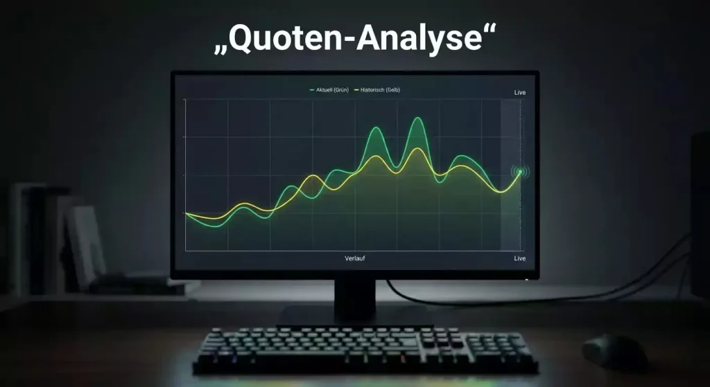 Nahaufnahme eines Monitors mit sich ändernden Sportwetten-Quoten