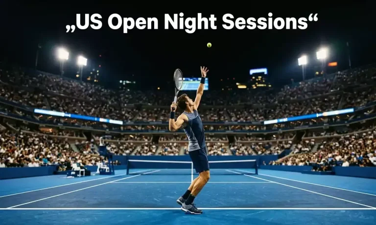 Beleuchteter Hartplatz bei einer Night Session mit Flutlicht und Zuschauern